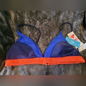 Cupshe Blue and Orange Bikini Top